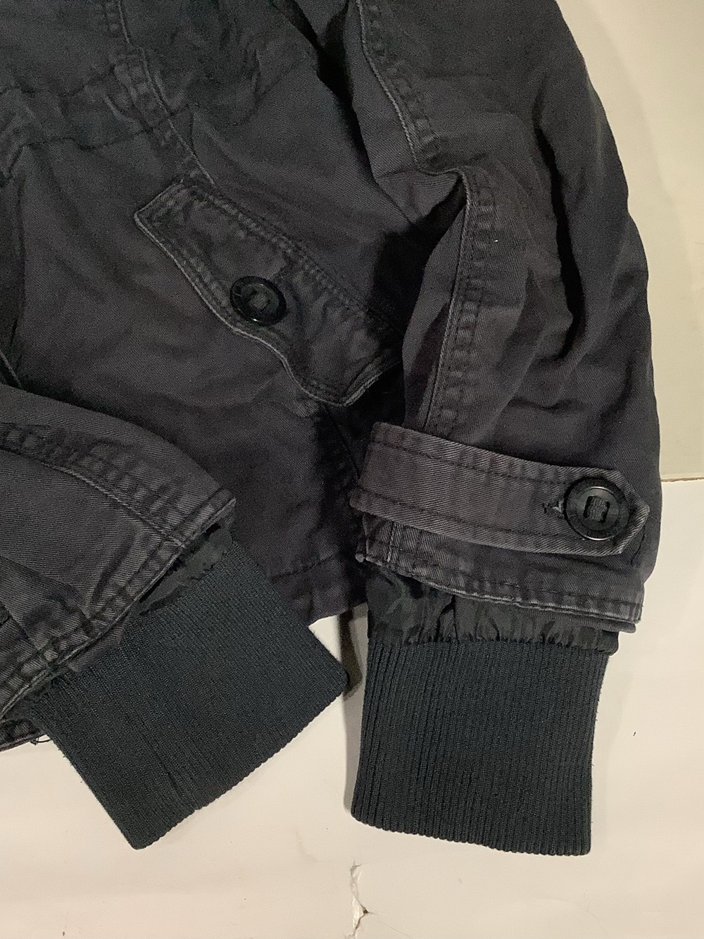 Aeropostale Women’s Dark Gray Zip/Button Up Blue/Gray Plaid inside Hooded Jacket - Picture 11 of 14